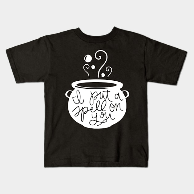 I'll put a spell on you witch cauldron Kids T-Shirt by Peach Lily Rainbow